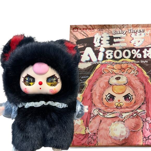Baby Three 800% AI Black Cat Warrior Liquid Special Eyes Doll - Picture 1 of 5